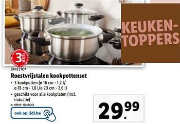 Promoties Roestvrijstalen kookpottenset - Ernesto - Geldig van 15/11/2023 tot 21/11/2023 bij Lidl