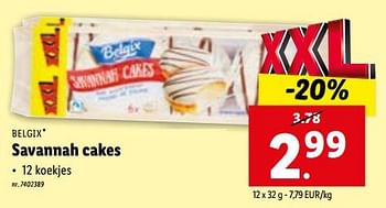 Promoties Savannah cakes - Belgix - Geldig van 15/11/2023 tot 21/11/2023 bij Lidl