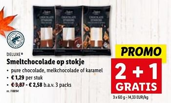 Promoties Smeltchocolade op stokje - Deluxe - Geldig van 15/11/2023 tot 21/11/2023 bij Lidl