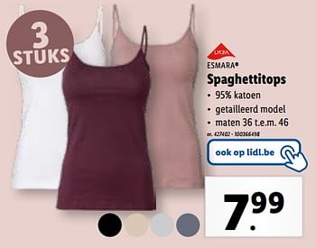 Promoties Spaghettitops - Esmara - Geldig van 15/11/2023 tot 21/11/2023 bij Lidl