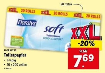 Promoties Toiletpapier - Floralys - Geldig van 15/11/2023 tot 21/11/2023 bij Lidl