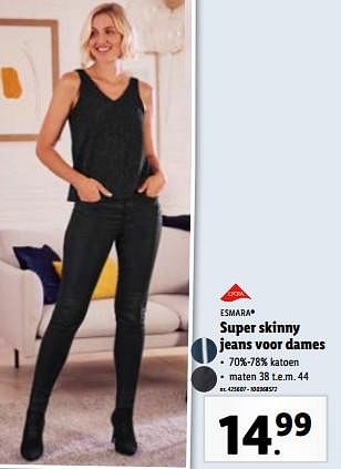 Promoties Super skinny jeans voor dames - Esmara - Geldig van 15/11/2023 tot 21/11/2023 bij Lidl