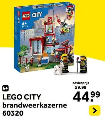 Promoties Lego city brandweerkazerne 60320 - Lego - Geldig van 13/10/2023 tot 05/12/2023 bij Intertoys