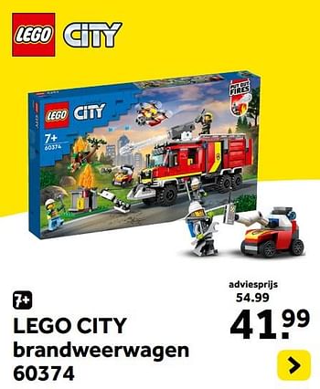 Promoties Lego city brandweerwagen 60374 - Lego - Geldig van 13/10/2023 tot 05/12/2023 bij Intertoys