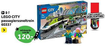 Promoties Lego city passagierssneltrein 60337 - Lego - Geldig van 13/10/2023 tot 05/12/2023 bij Intertoys