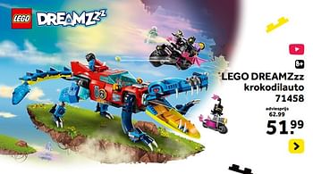 Promoties Lego dreamzzz krokodilauto 71458 - Lego - Geldig van 13/10/2023 tot 05/12/2023 bij Intertoys