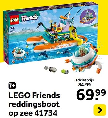 Promoties Lego friends reddingsboot op zee 41734 - Lego - Geldig van 13/10/2023 tot 05/12/2023 bij Intertoys