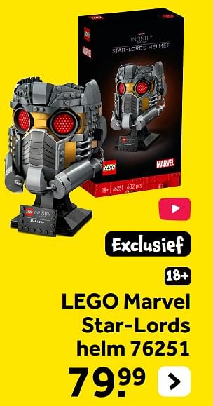 Promoties Lego marvel star-lords helm 76251 - Lego - Geldig van 13/10/2023 tot 05/12/2023 bij Intertoys