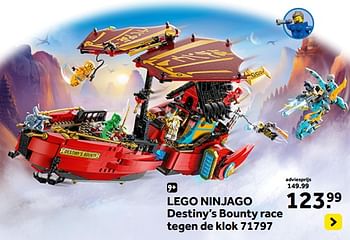Promoties Lego ninjago destiny’s bounty race tegen de klok 71797 - Lego - Geldig van 13/10/2023 tot 05/12/2023 bij Intertoys