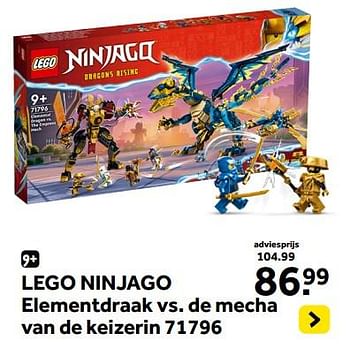 Promoties Lego ninjago elementdraak vs. de mecha van de keizerin 71796 - Lego - Geldig van 13/10/2023 tot 05/12/2023 bij Intertoys