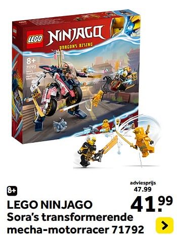 Promoties Lego ninjago sora’s transformerende mecha-motorracer 71792 - Lego - Geldig van 13/10/2023 tot 05/12/2023 bij Intertoys