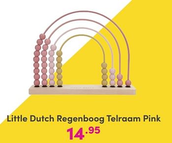 Promoties Little dutch regenboog telraam pink - Little Dutch - Geldig van 12/11/2023 tot 02/01/2024 bij Baby & Tiener Megastore