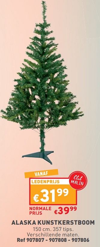 Promoties Alaska kunstkerstboom - Huismerk - Trafic  - Geldig van 15/11/2023 tot 20/11/2023 bij Trafic