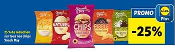 Promoties 25 % de réduction sur tous nos chips snack day - Snack Day - Geldig van 15/11/2023 tot 21/11/2023 bij Lidl