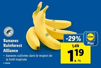 Promoties Bananes rainforest alliance - Huismerk - Lidl - Geldig van 15/11/2023 tot 21/11/2023 bij Lidl