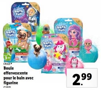Promoties Boule effervescente pour le bain avec figurine - craze - Geldig van 15/11/2023 tot 21/11/2023 bij Lidl