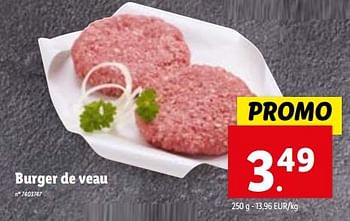 Promotions Burger de veau - Produit maison - Lidl - Valide de 15/11/2023 à 21/11/2023 chez Lidl