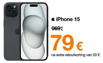 Promoties Apple iphone 15 - Apple - Geldig van 13/11/2023 tot 30/11/2023 bij Orange