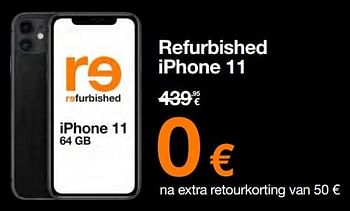 Promoties Apple refurbished iphone 11 - Apple - Geldig van 13/11/2023 tot 30/11/2023 bij Orange