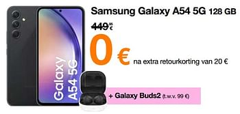 Promoties Samsung galaxy a54 5g 128 gb - Samsung - Geldig van 13/11/2023 tot 30/11/2023 bij Orange