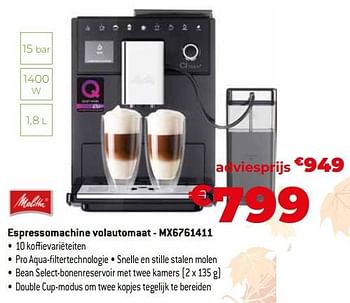 Promoties Melitta espressomachine volautomaat - mx6761411 - Melitta - Geldig van 26/10/2023 tot 24/11/2023 bij Exellent