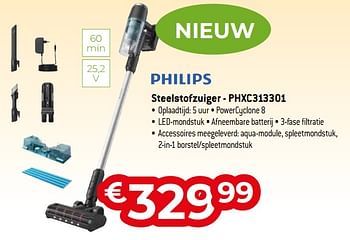 Promoties Philips steelstofzuiger - phxc313301 - Philips - Geldig van 26/10/2023 tot 24/11/2023 bij Exellent