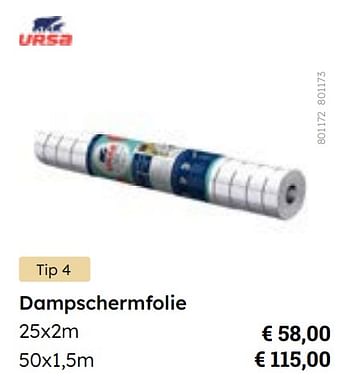 Promoties Dampschermfolie - Ursa - Geldig van 01/11/2023 tot 31/12/2023 bij Multi Bazar