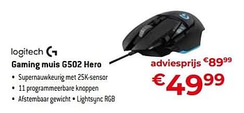 Promoties Gaming muis g502 hero - Logitech - Geldig van 03/11/2023 tot 30/11/2023 bij Exellent
