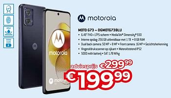 Promoties Motorola moto g73 - dgmotg73blu - Motorola - Geldig van 03/11/2023 tot 30/11/2023 bij Exellent