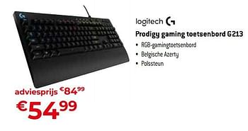 Promoties Prodigy gaming toetsenbord g213 - Logitech - Geldig van 03/11/2023 tot 30/11/2023 bij Exellent