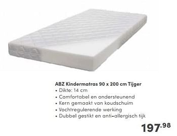 Promoties Abz kindermatras tijger - ABZ - Geldig van 05/11/2023 tot 18/11/2023 bij Baby & Tiener Megastore
