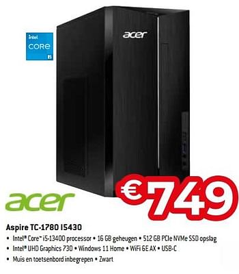 Promoties Acer aspire tc-1780 i5430 - Acer - Geldig van 03/11/2023 tot 30/11/2023 bij Exellent