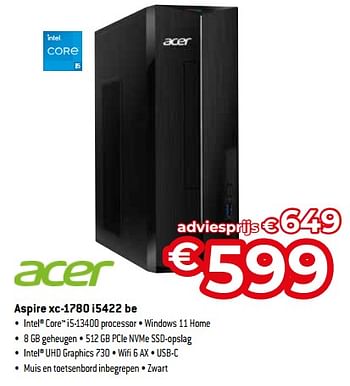 Promoties Acer aspire xc-1780 i5422 be - Acer - Geldig van 03/11/2023 tot 30/11/2023 bij Exellent