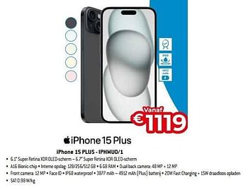 Promoties Apple iphone 15 plus - iphmu0-1 - Apple - Geldig van 03/11/2023 tot 30/11/2023 bij Exellent