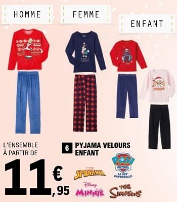 Produit Maison E.Leclerc Pyjama velours enfant En promotion