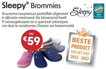 Promoties Brommies acupressuur pantoffels - Sleepy - Geldig van 08/11/2023 tot 30/11/2023 bij Sleepworld