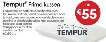 Promoties Prima kussen - Tempur - Geldig van 08/11/2023 tot 30/11/2023 bij Sleepworld