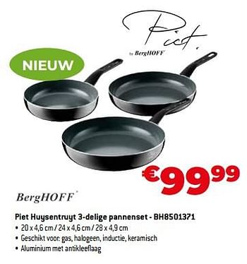 Promoties Piet huysentruyt 3-delige pannenset - bh8501371 - BergHoff - Geldig van 03/11/2023 tot 30/11/2023 bij Exellent