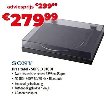 Promoties Sony draaitafel - sopslx310bt - Sony - Geldig van 03/11/2023 tot 30/11/2023 bij Exellent