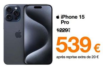 Promotions Apple iphone 15 pro - Apple - Valide de 13/11/2023 à 30/11/2023 chez Orange