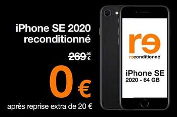 Promotions Apple reconditionné iphone se 2020 - Apple - Valide de 13/11/2023 à 30/11/2023 chez Orange