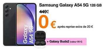 Promoties Samsung galaxy a54 5g 128 gb - Samsung - Geldig van 13/11/2023 tot 30/11/2023 bij Orange