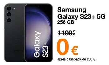 Promotions Samsung galaxy s23+ 5g 256 gb - Samsung - Valide de 13/11/2023 à 30/11/2023 chez Orange