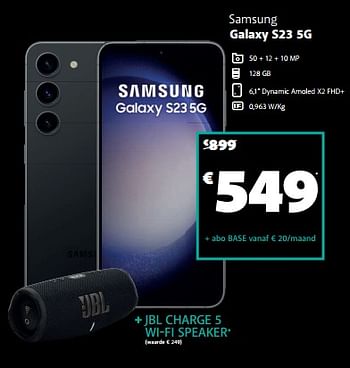 Promoties Samsung galaxy s23 5g - Samsung - Geldig van 14/11/2023 tot 29/11/2023 bij Base