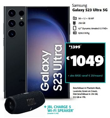 Promoties Samsung galaxy s23 ultra 5g - Samsung - Geldig van 14/11/2023 tot 29/11/2023 bij Base
