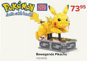 Promoties Bewegende pikachu - Mega Bloks - Geldig van 20/10/2023 tot 06/12/2023 bij Euro Shop