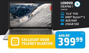 Promoties Lenovo ideapad 1 - Lenovo - Geldig van 17/11/2023 tot 27/11/2023 bij Auva