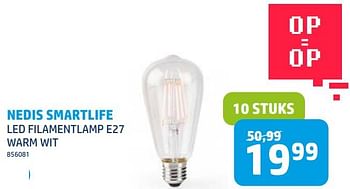 Promoties Nedis smartlife led filamentlamp e27 warm wit - Nedis - Geldig van 17/11/2023 tot 27/11/2023 bij Auva