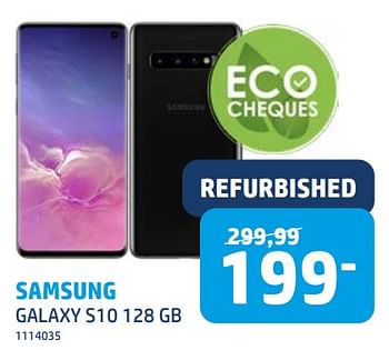 Promoties Samsung galaxy s10 128 gb refurbished - Samsung - Geldig van 17/11/2023 tot 27/11/2023 bij Auva