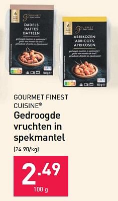 Promoties Gedroogde vruchten in spekmantel - Gourmet Finest Cuisine - Geldig van 13/11/2023 tot 31/12/2023 bij Aldi